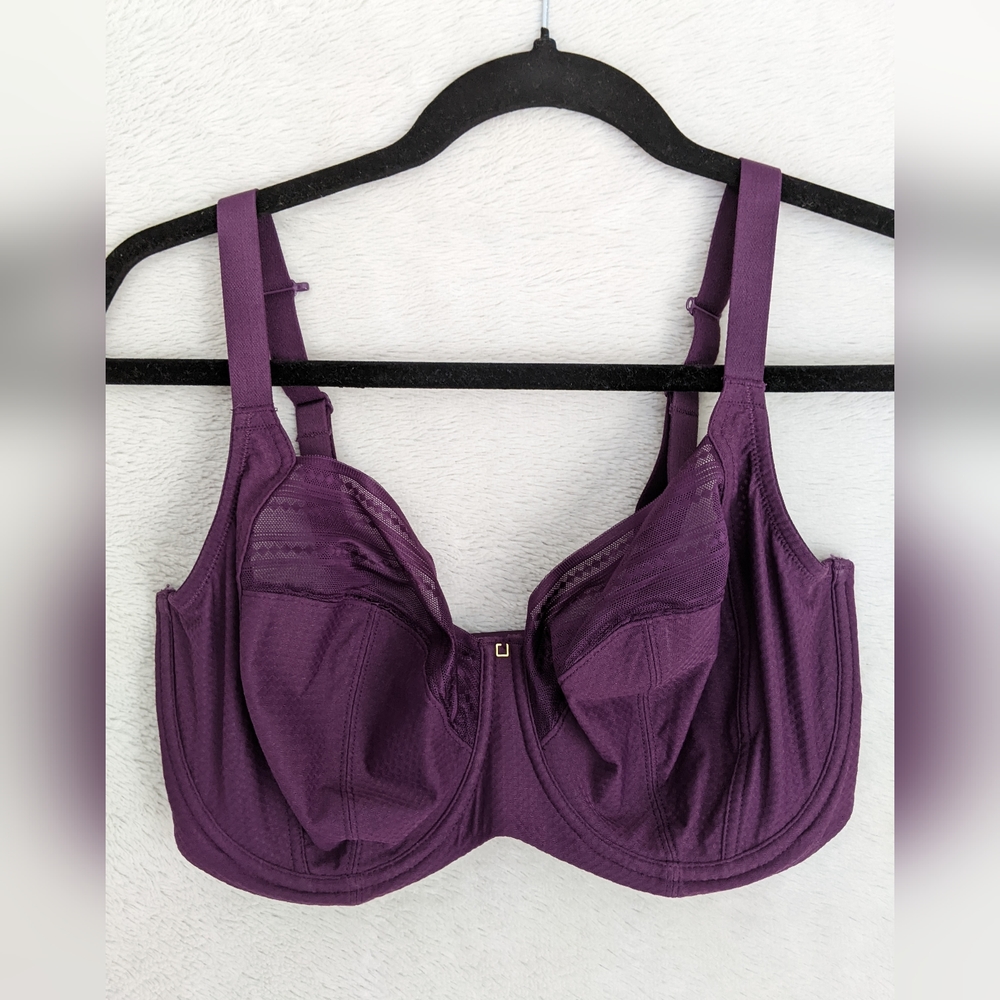 Like New Panache Serene Full Cup Bra, UK 32GG, US 32J, Aubergine, Unlined